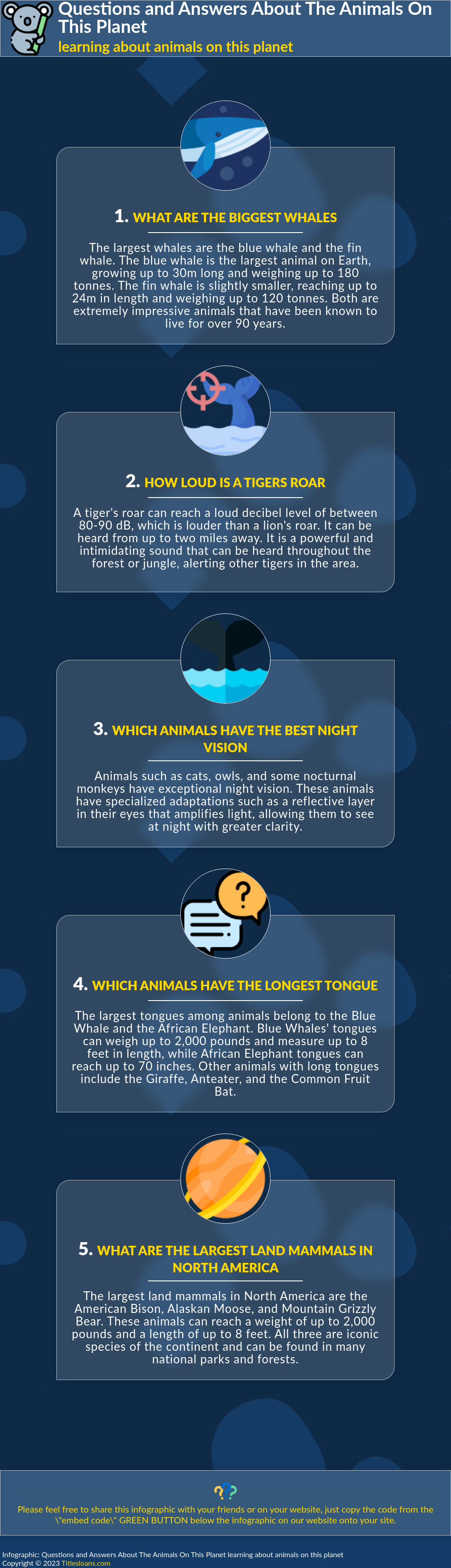 Infographic: Questions and Answers About The Animals On This Planet learning about animals on this planet